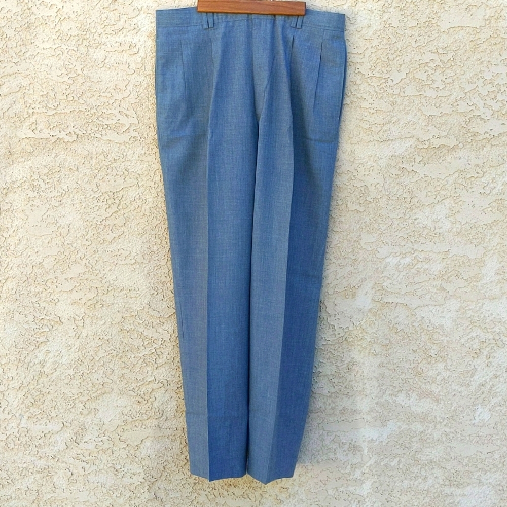 Vintage Mens Dress Pants Grey 33x32